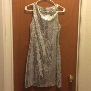 Silver sequined dress